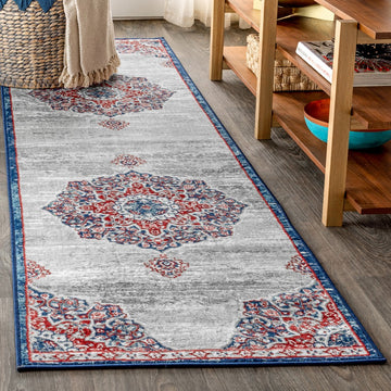 Modern Persian Vintage Moroccan Medallion Area Rug